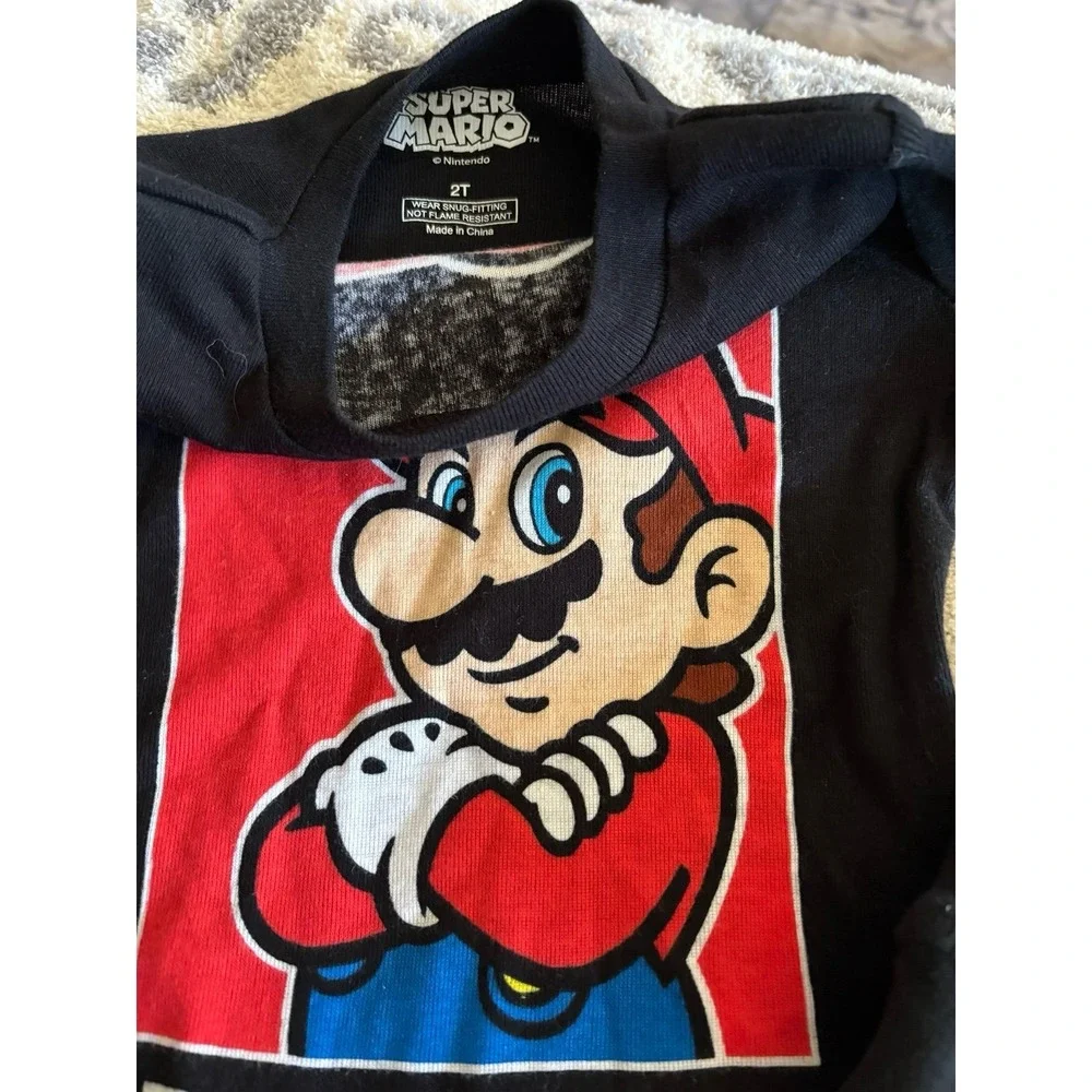 NEW boys size 2T Super Mario Brothers two piece fitted pajamas